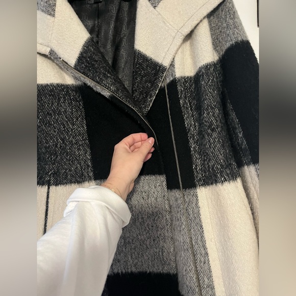 Ivanka Trump Wool Blend Black & White Buffalo Plaid Jacket - Picture 3 of 6